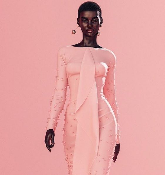 Supermodelo Shudu, marcando presença na marca Balmain